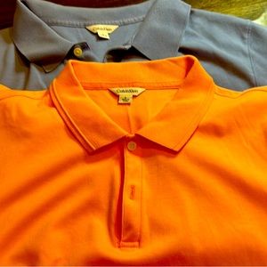 Two Men’s Calvin Klein cotton polo shirt sleeve shirts